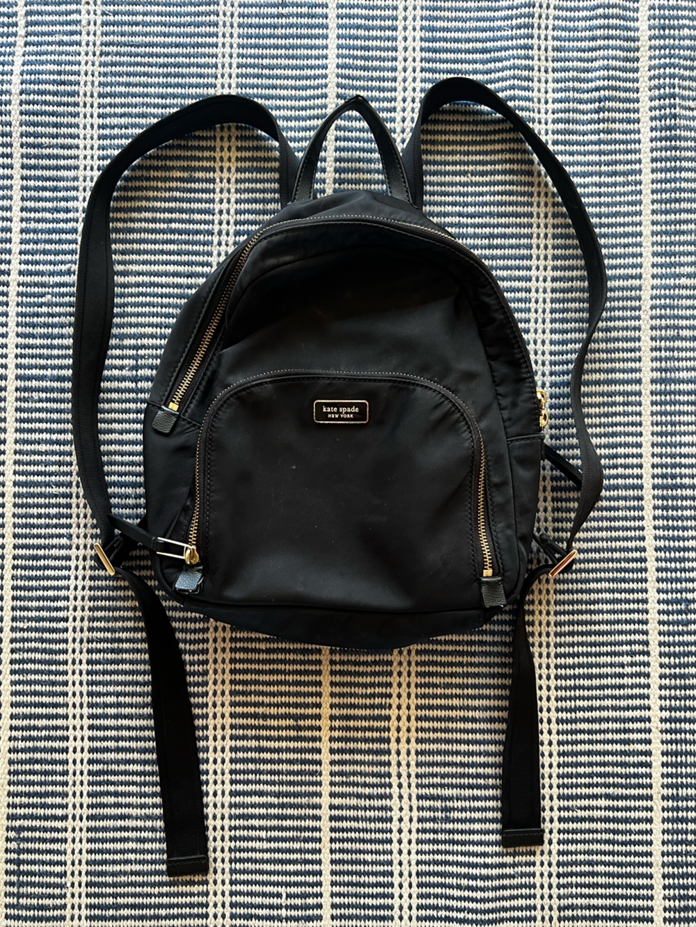 Kate Spade mini backpack purse bag in black nylon